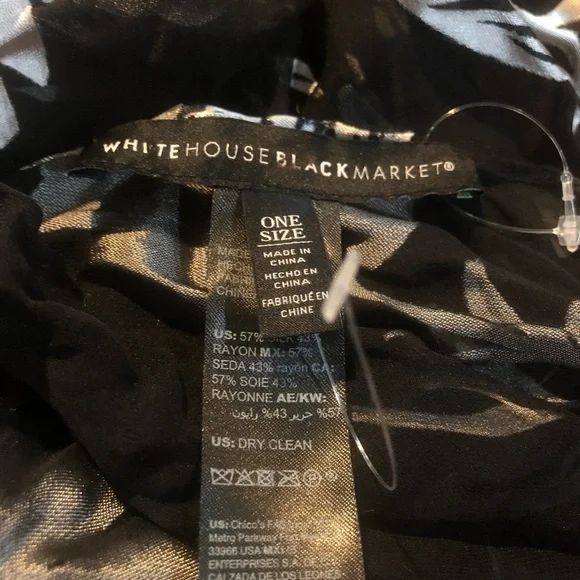 WHITE House Black Market Silk-Blend Floral-Burnout Oblong Scarf NWOT - Picture 5 of 7